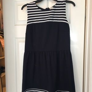 LOFT Dark Navy/White Striped Workwear Dress - Sz 6